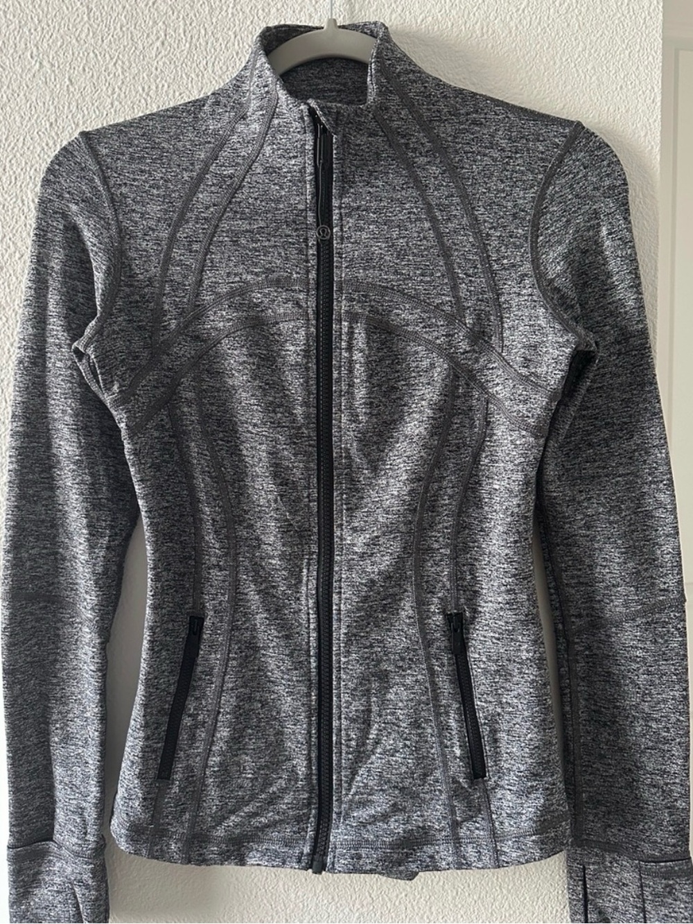 Lululemon Charcoal Grey (“Heathered Black”) Full Length Define Jacket Size 4
